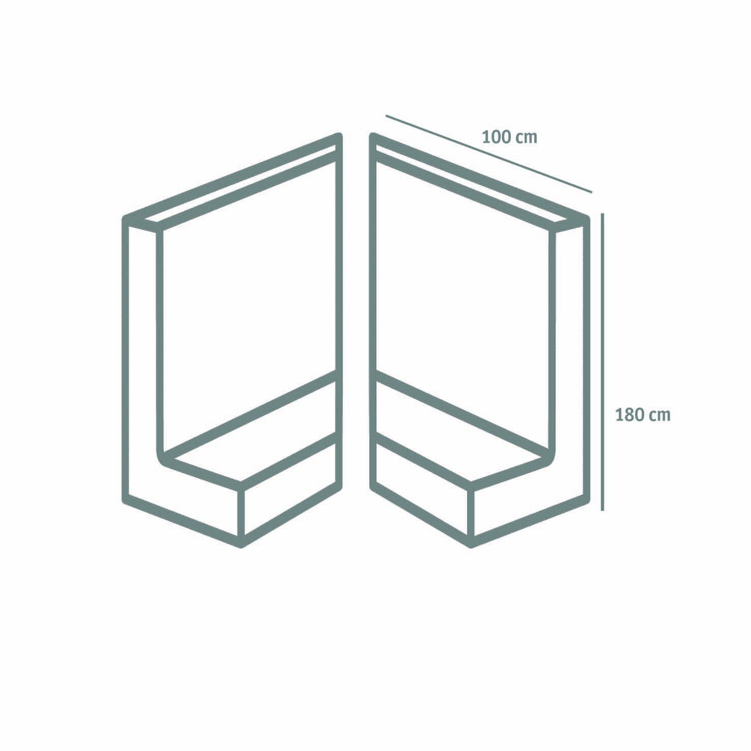 L-STEIN ECKE BEWEHRT 12 cm – L-STEIN-ECKE BEW 90 180/100/12 ZWEITEIL. – GRAU – 180 x 100 x 12 cm – Sichtbeton – Detailansicht