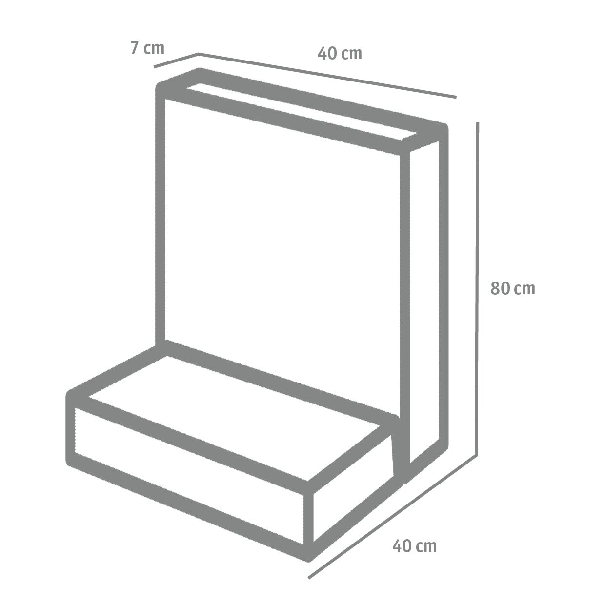 L-STEINE 40 cm Baulänge – L-STEIN GRAU 80/40/40/7 CM – GRAU – 80 x 40 x 40 x 7 cm – Unbehandelt – Detailansicht