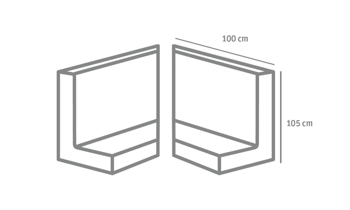 L-STEIN ECKE BEWEHRT 12 cm – L-STEIN-ECKE BEW 90 105/100/12 ZWEITEIL. – GRAU – 105 x 100 x 12 cm – Sichtbeton – Detailansicht