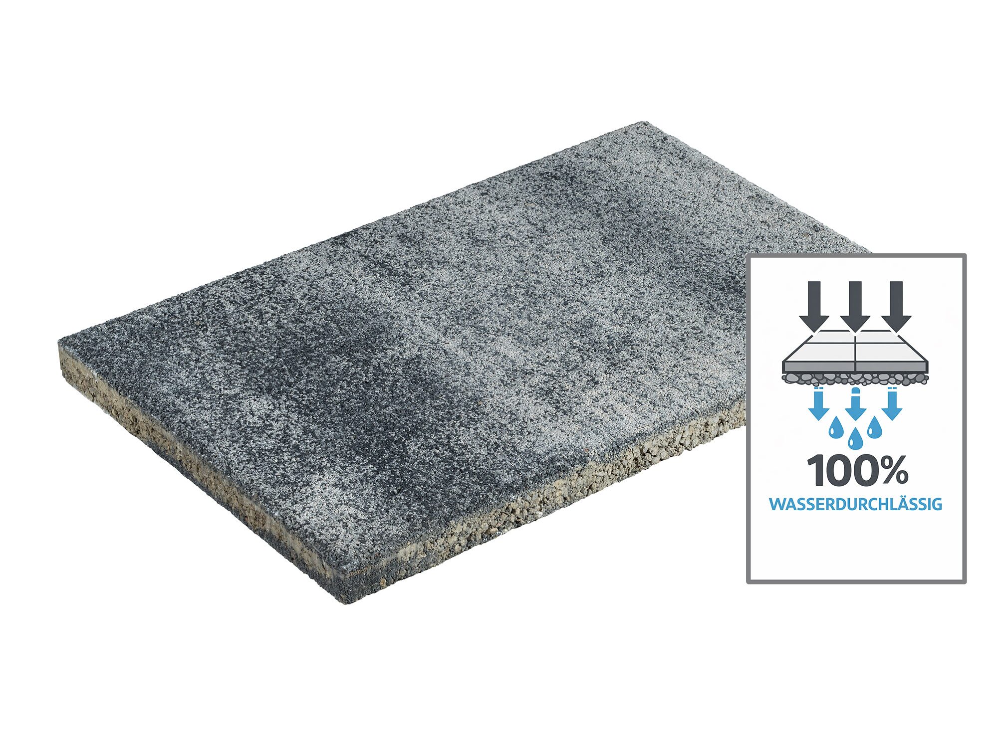 AQUADRAIN PERMEA – AQUADRAIN PERMEA WEIß-SCHWARZ 60/40/4 CM – WEISS-SCHWARZ – 60 x 40 x 4 cm – Hauptansicht