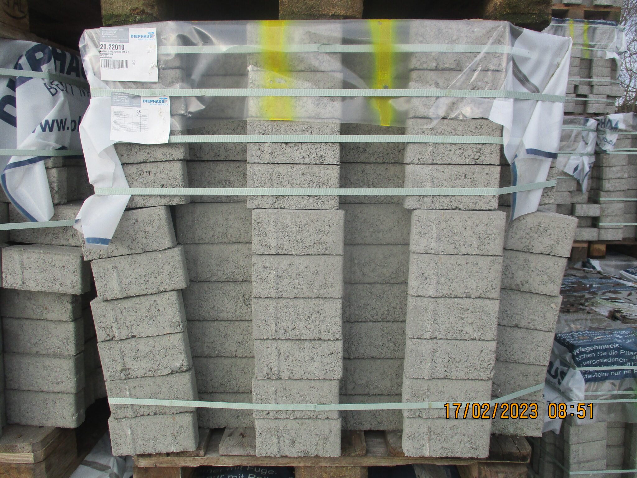 Pflastersteine 1B DOPPEL T-PFL. GRAU 8 CM M.F. – GRAU – Seitenansicht