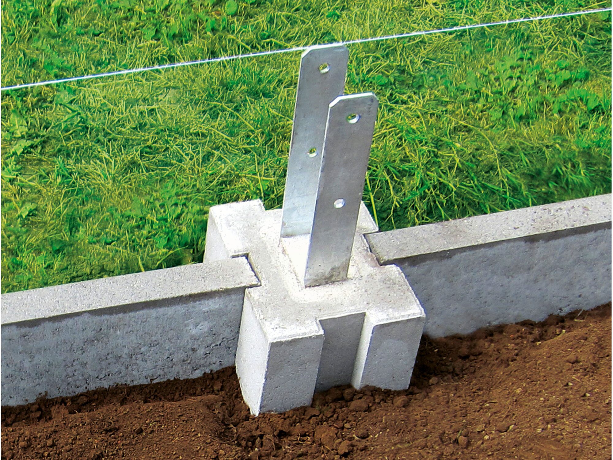 FUNDAMENTSTEINE – PFOSTENFUNDAMENTSTEIN 34/26,5/21,5 CM – GRAU – 34 x 26,5 x 21,5 cm – Unbehandelt – Seitenansicht