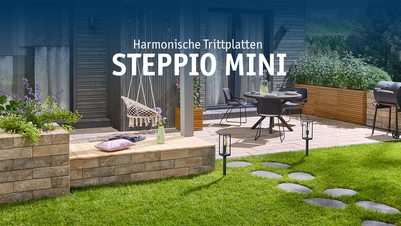 STEPPIO MINI Trittplatte (40x30x3) | ANTHRAZIT, SANDWEIß & WEIß-SCHWARZ