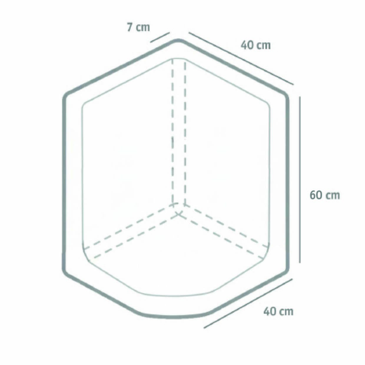 L-STEIN-ECKEN 40 cm Baulänge – L-STEIN-ECKE GRAU 60/40/40/7 CM – GRAU – 60 x 40 x 40 x 7 cm – Unbehandelt – Detailansicht