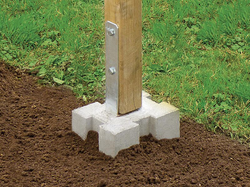 FUNDAMENTSTEINE – PFOSTENFUNDAMENTSTEIN 34/26,5/21,5 CM – GRAU – 34 x 26,5 x 21,5 cm – Unbehandelt – Hauptansicht