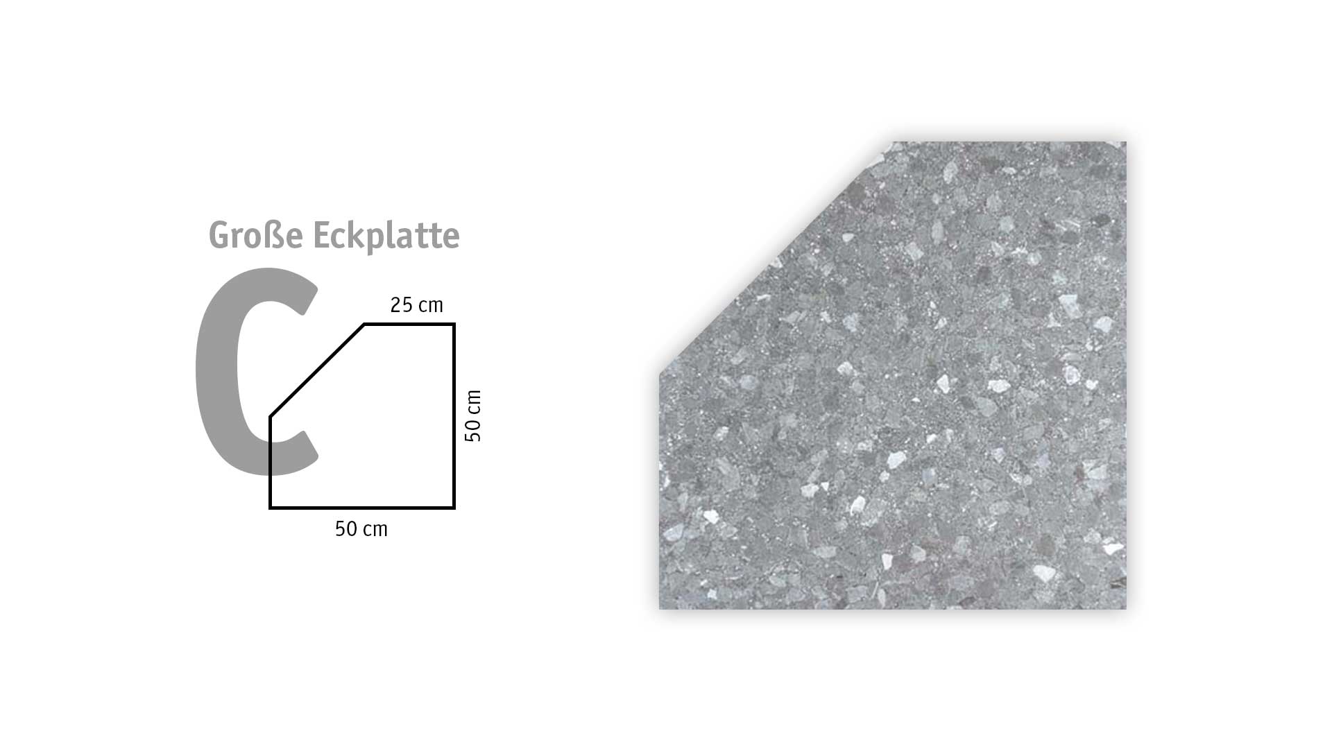 BERLINER PLATTE – BERLINER PL. GRAU GROBSCHL. 5 CM TYP C – GRAU GROBSCHLIFF – 50 x 50 x 5 cm – Geschliffen – Hauptansicht