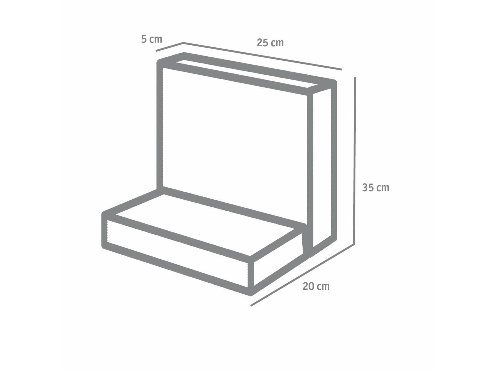 L-STEIN Mini – L-STEIN - MINI GRAU 35/25/20/5 CM – GRAU – 35 x 25 x 20 x 5 cm – Unbehandelt – Detailansicht