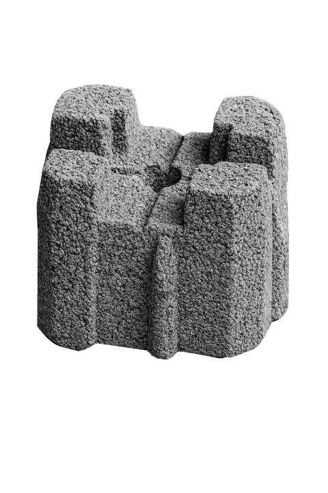 FUNDAMENTSTEINE – Objekte/- Gestaltungselemente 1B PUNKTFUNDAMENT STEIN GRAU 22/22/17 CM – GRAU – Hauptansicht