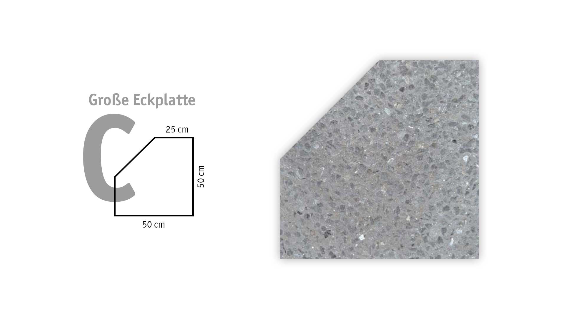 BERLINER PLATTE – BERLINER PL. PRIMO GRAU 5 CM TYP C – PRIMO-GRAU – 50 x 50 x 5 cm – Strukturiert – Hauptansicht