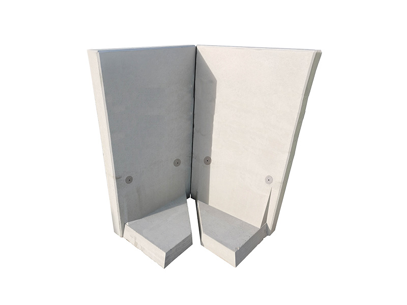 L-STEIN ECKE BEWEHRT 8 cm – L-STEIN-ECKE BEW 90 205/100/8 ZWEITEILIG – GRAU – 205 x 100 x 8 cm – Sichtbeton – Hauptansicht