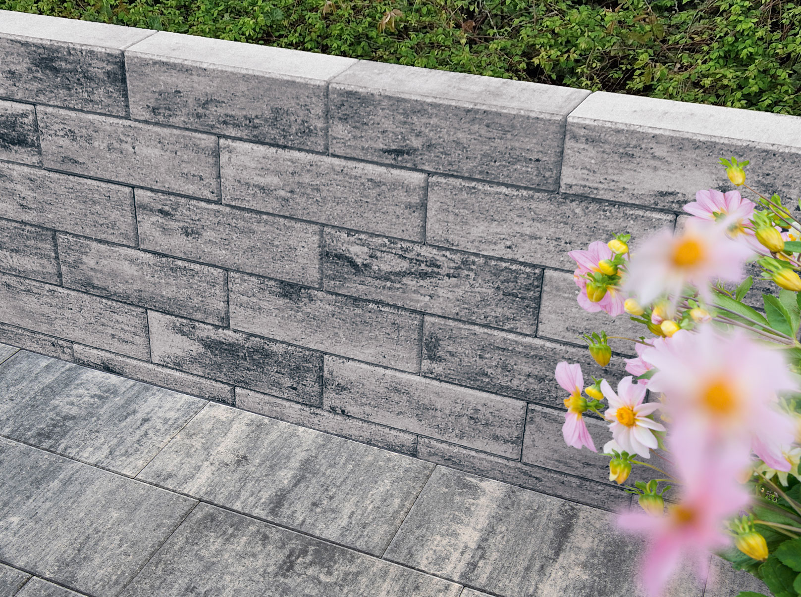 MURENO – MURENO MAUER WEIß-SCHWARZ 40/20/14 PE2 – WEISS-SCHWARZ – 40 X 20 X 14 CM – Beschichtet – Hauptansicht