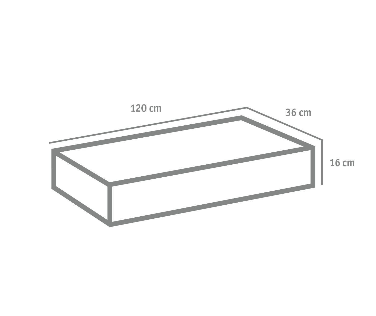 BLOCKSTUFEN – BLOCKSTUFE GRAU 120/36/16 CM – GRAU – 120 x 36 x 16 cm – Unbehandelt – Detailansicht