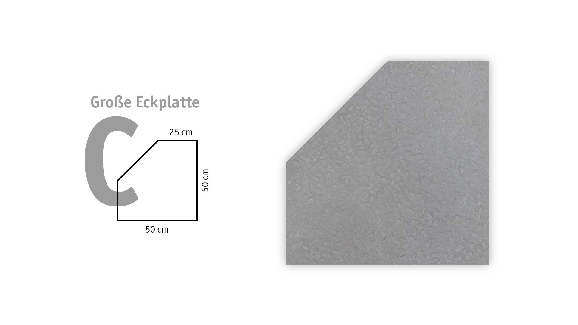 BERLINER PLATTE – BERLINER PL. GRAU UNGESCHL. 5 CM TYP C – GRAU UNBEHANDELT – 50 x 50 x 5 cm – Scharfkantig – Hauptansicht