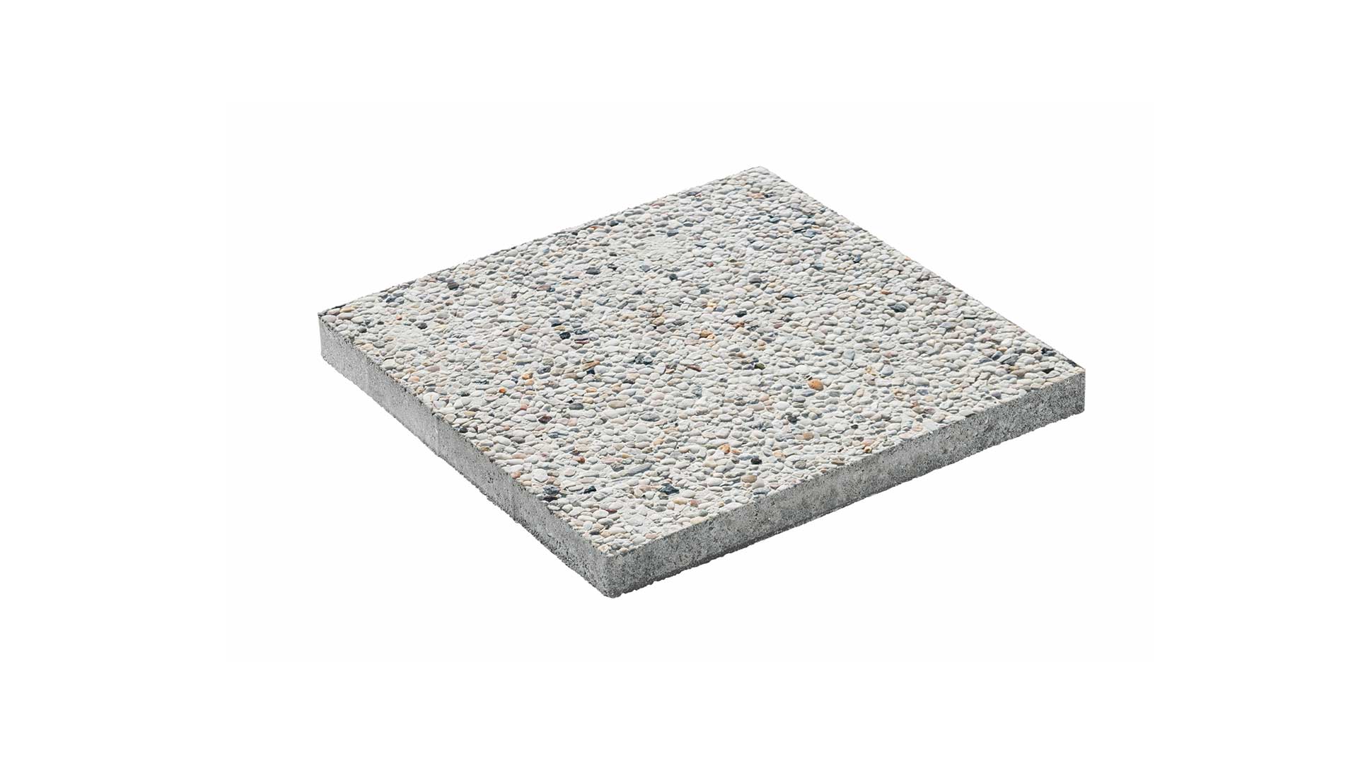 WASCHBETON PLATTEN – WASCHBETON WEIßE-KÖRNUNG 50/50/4 CM – WEIßE KÖRNUNG – 50 x 50 x 4 cm – Strukturiert – Hauptansicht