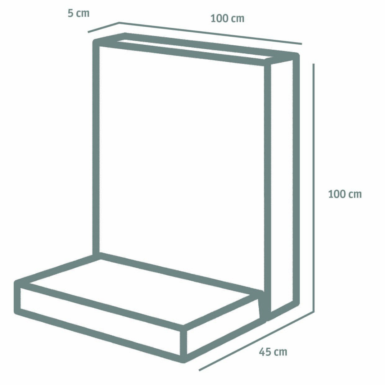 L-STEINE 5 cm 100 cm Bl. – L-STEIN SICHTBETON GRAU 100/100/45/5 CM – GRAU – 100 X 100 X 45 X 5 cm – Sichtbeton – Detailansicht