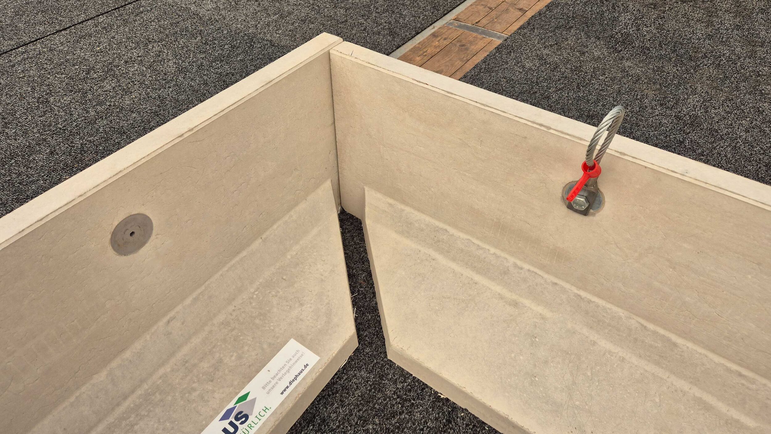 L-STEINE ECKEN 5 CM – L-STEIN - ECKE SB GRAU 40/100/30/5 CM – GRAU – Sichtbeton – Seitenansicht