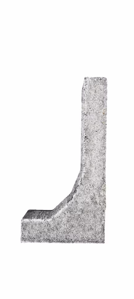 SIOLA® L-STEIN – Randsteine SIOLA L-STEIN GRANIT 60/16/30/8 CM – GRANIT – 60 x 16 x 30 x 8 cm – Gebrochen – Seitenansicht