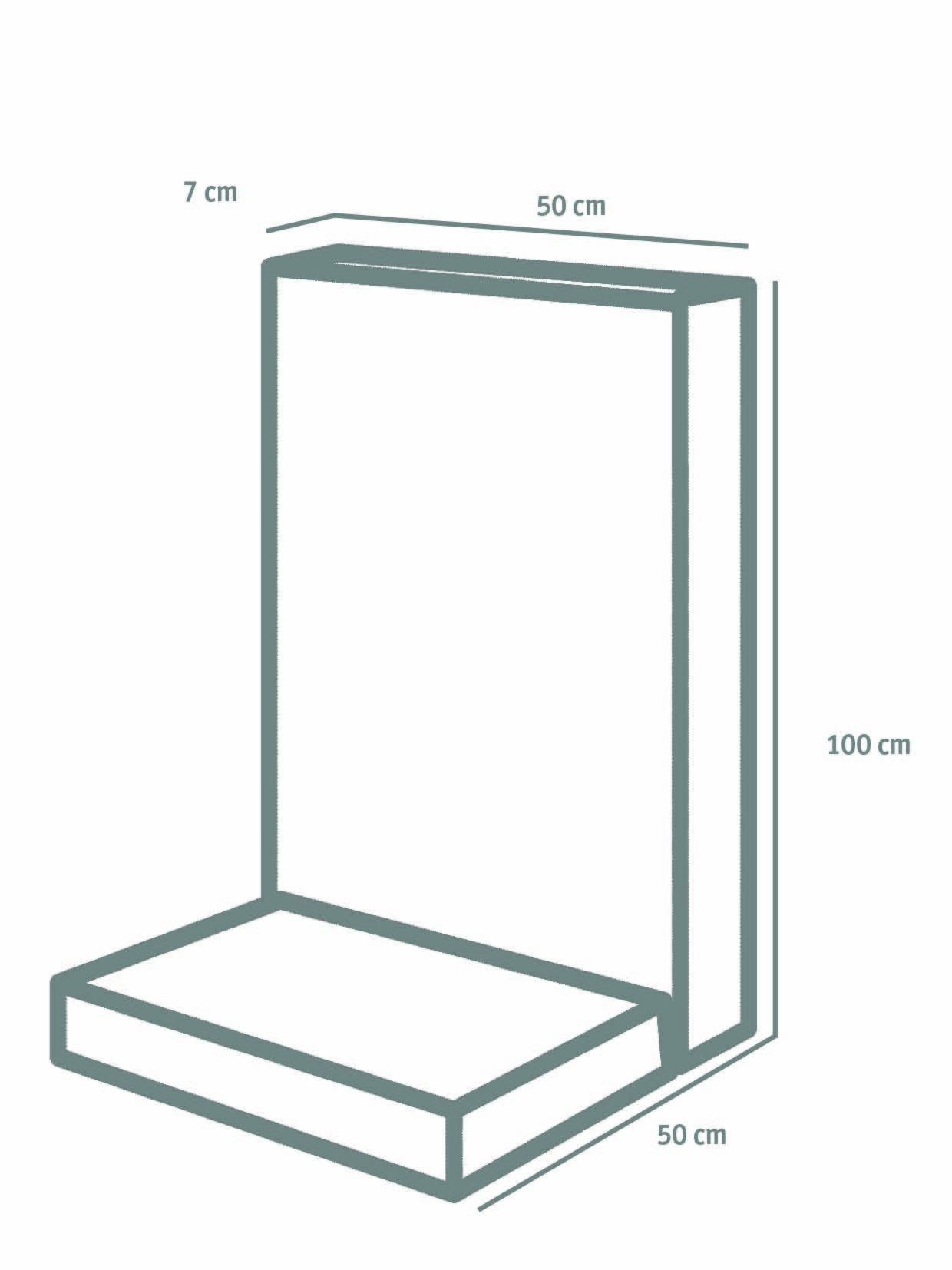 L-STEINE 50 cm Baulänge – L-STEIN GRAU 100/50/50/7 CM – GRAU – 100 x 50 x 50 x 7 cm – Unbehandelt – Weitere Ansicht