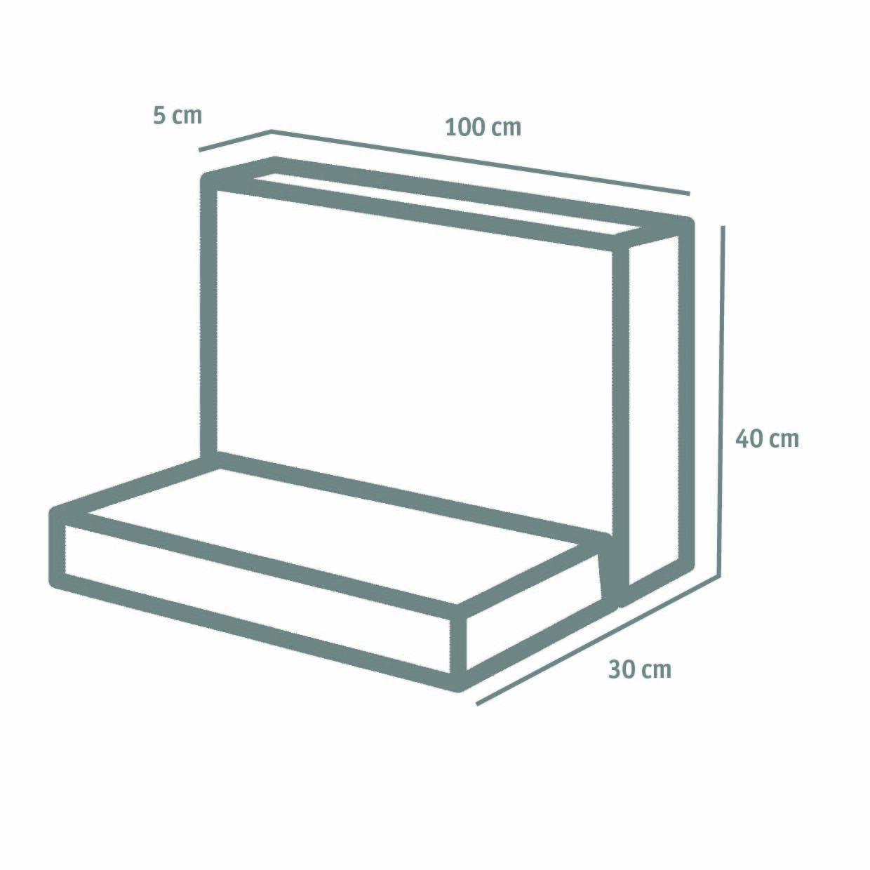 L-STEINE 5 cm 100 cm Bl. – L-STEIN SICHTBETON GRAU 40/100/30/5 CM – GRAU – Sichtbeton – Detailansicht