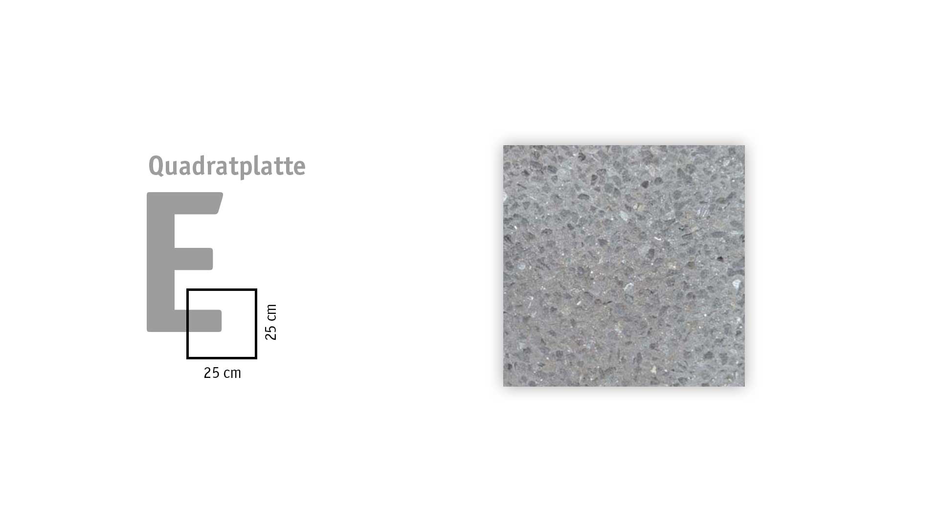 BERLINER PLATTE – BERLINER PL. PRIMO GRAU 5 CM TYP E – PRIMO-GRAU – 25 x 25 x 5 cm – Strukturiert – Hauptansicht