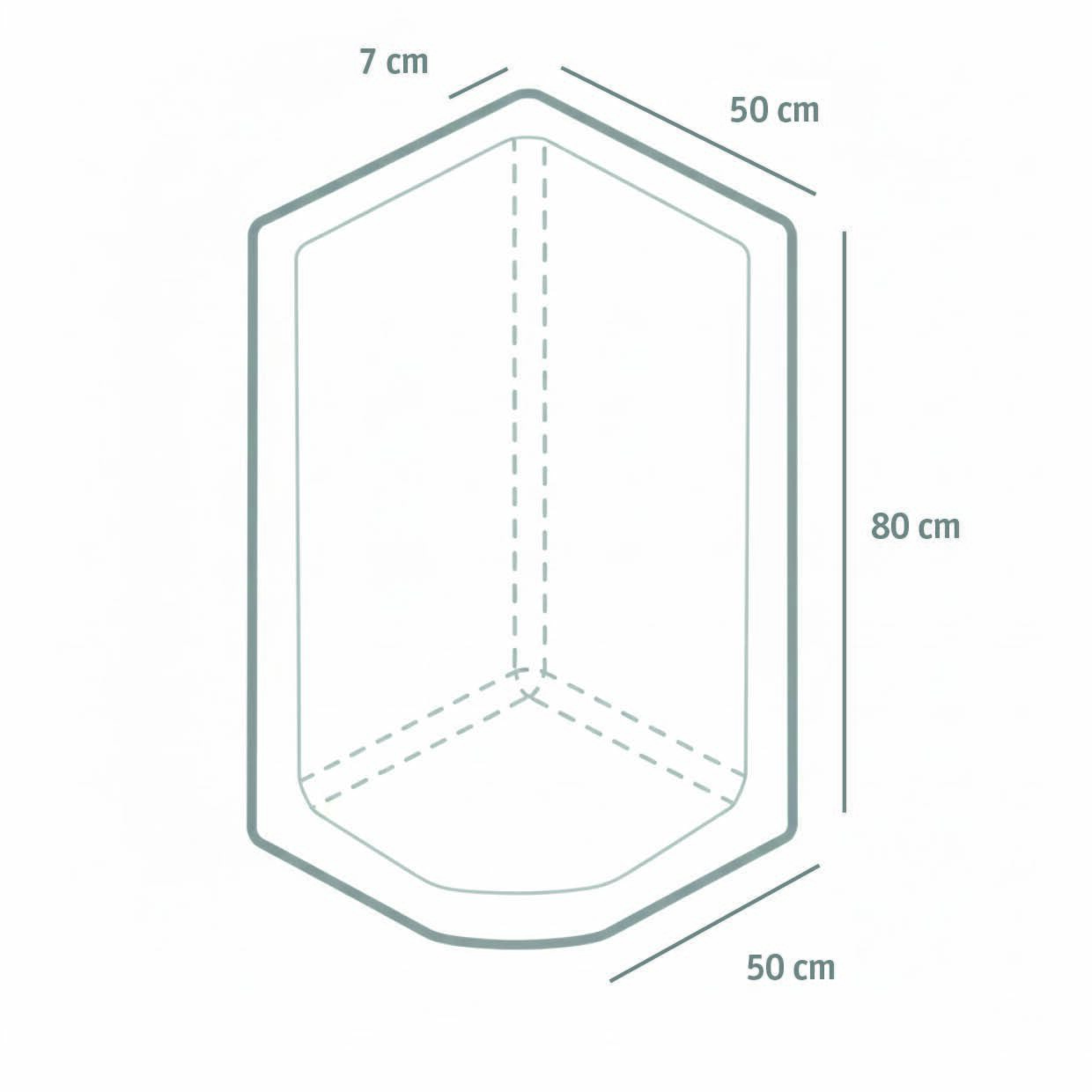 L-STEIN-ECKEN 50 cm Baulänge – L-STEIN- ECKE GRAU 80/50/50/7 CM – GRAU – 80 x 50 x 50 x 7 cm – Unbehandelt – Detailansicht