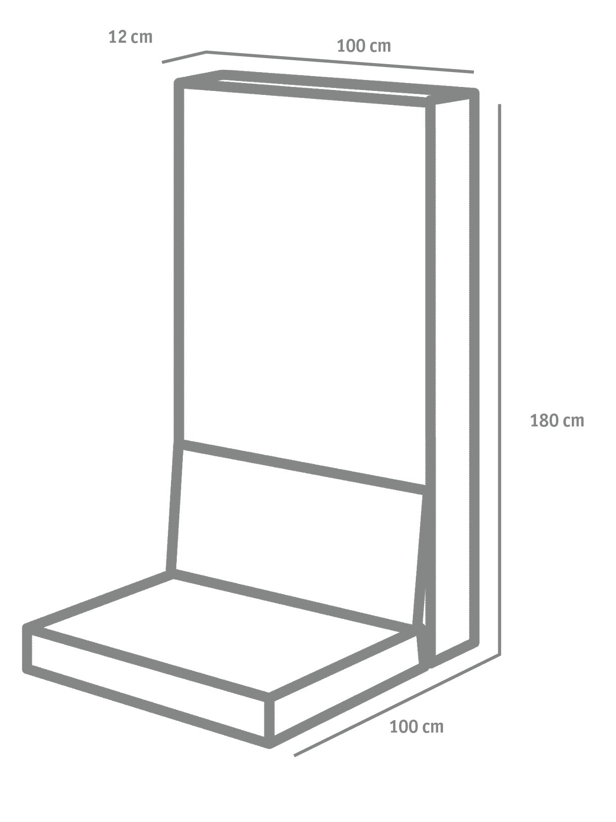 L-STEINE BEW. 12 cm 100 cm Bl. – L-STEIN BEWEHRT GRAU 205/100/115/12 CM – GRAU – 205 x 100 x 115 x 12 cm – Sichtbeton – Umgebungsansicht