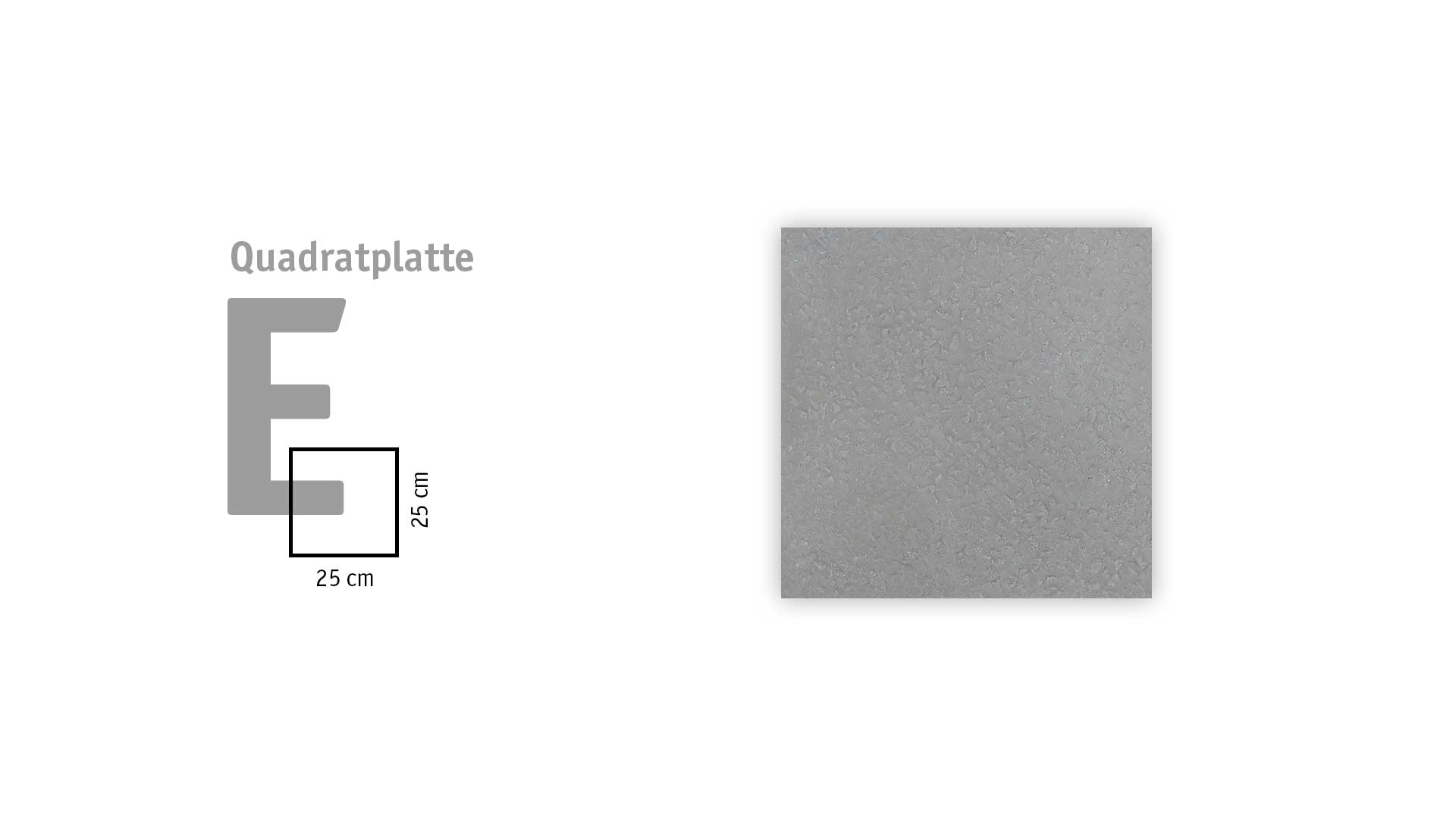 BERLINER PLATTE – BERLINER PL. GRAU UNGESCHL. 5 CM TYP E – GRAU UNBEHANDELT – 25 x 25 x 5 cm – Scharfkantig – Hauptansicht