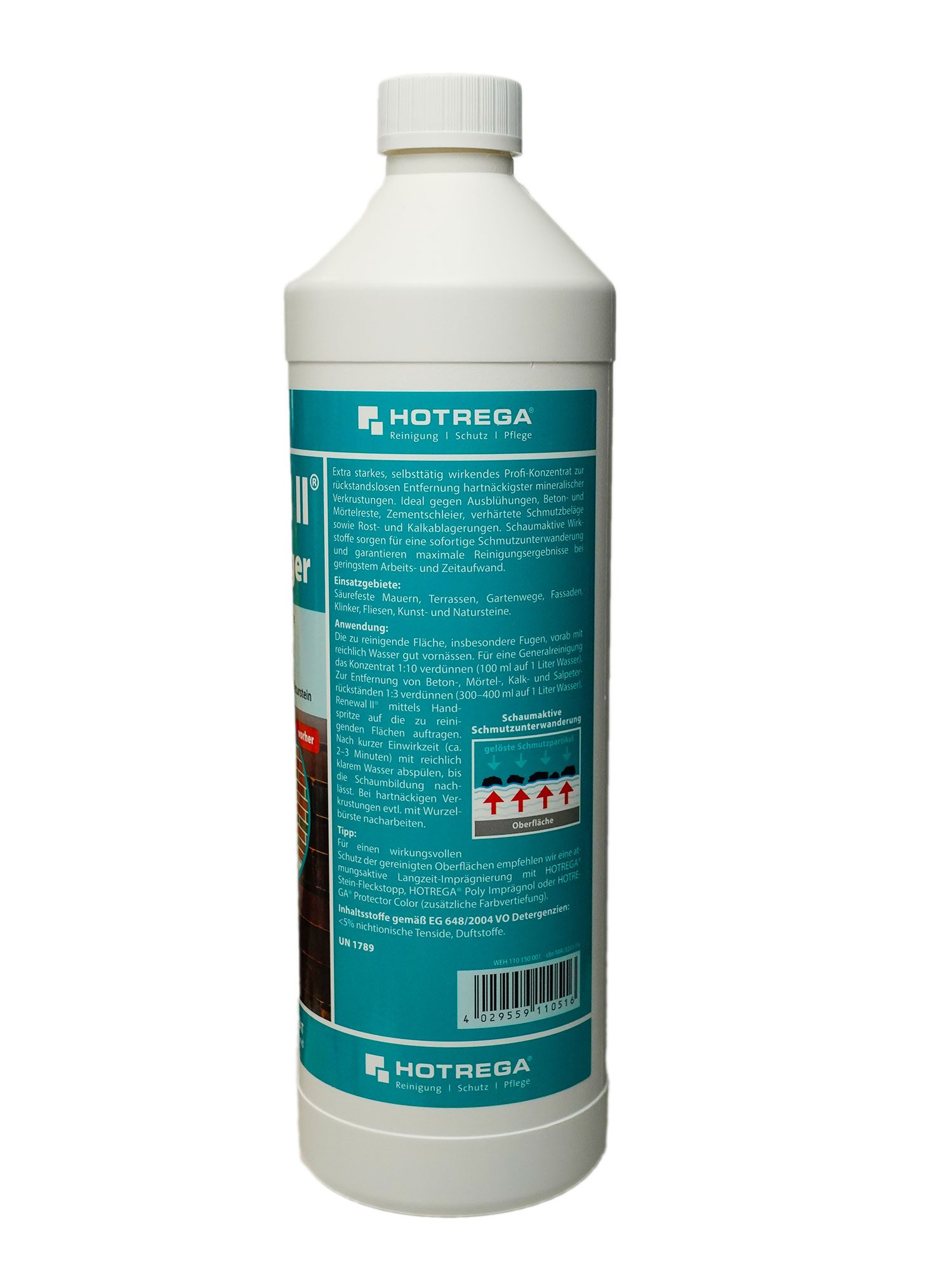 HOTREGA ® RENEWAL II REINIGER – RENEWAL AUSBLÜH-/KRAFTREINIGER Extra 1L – 1 Liter – Detailansicht