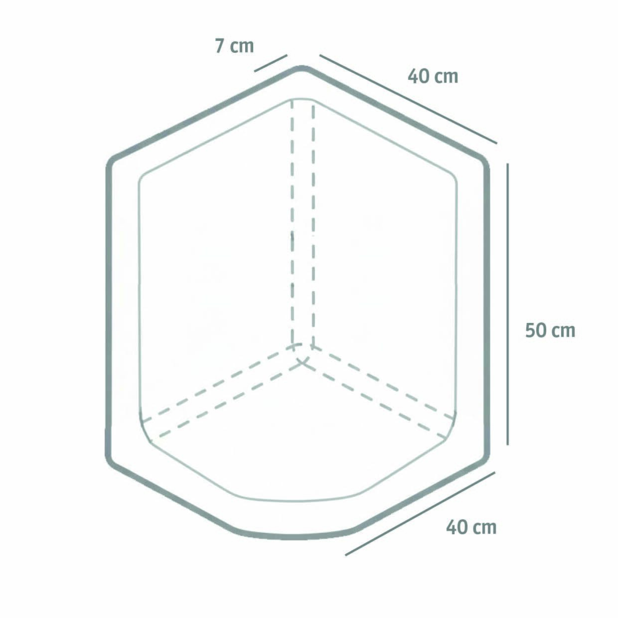 L-STEIN-ECKEN 40 cm Baulänge – L-STEIN-ECKE GRAU 50/40/40/7 CM – GRAU – 50 x 40 x 40 x 7 cm – Unbehandelt – Detailansicht