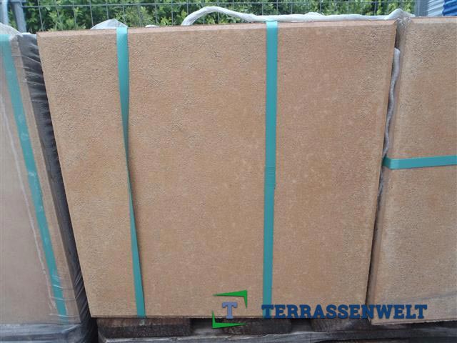 RUSTICA – Terrassenplatten 1B RUSTICA OCKER-GELB-ROSE 40/40/4 – OCKER-GELB-ROSÉ – Hauptansicht