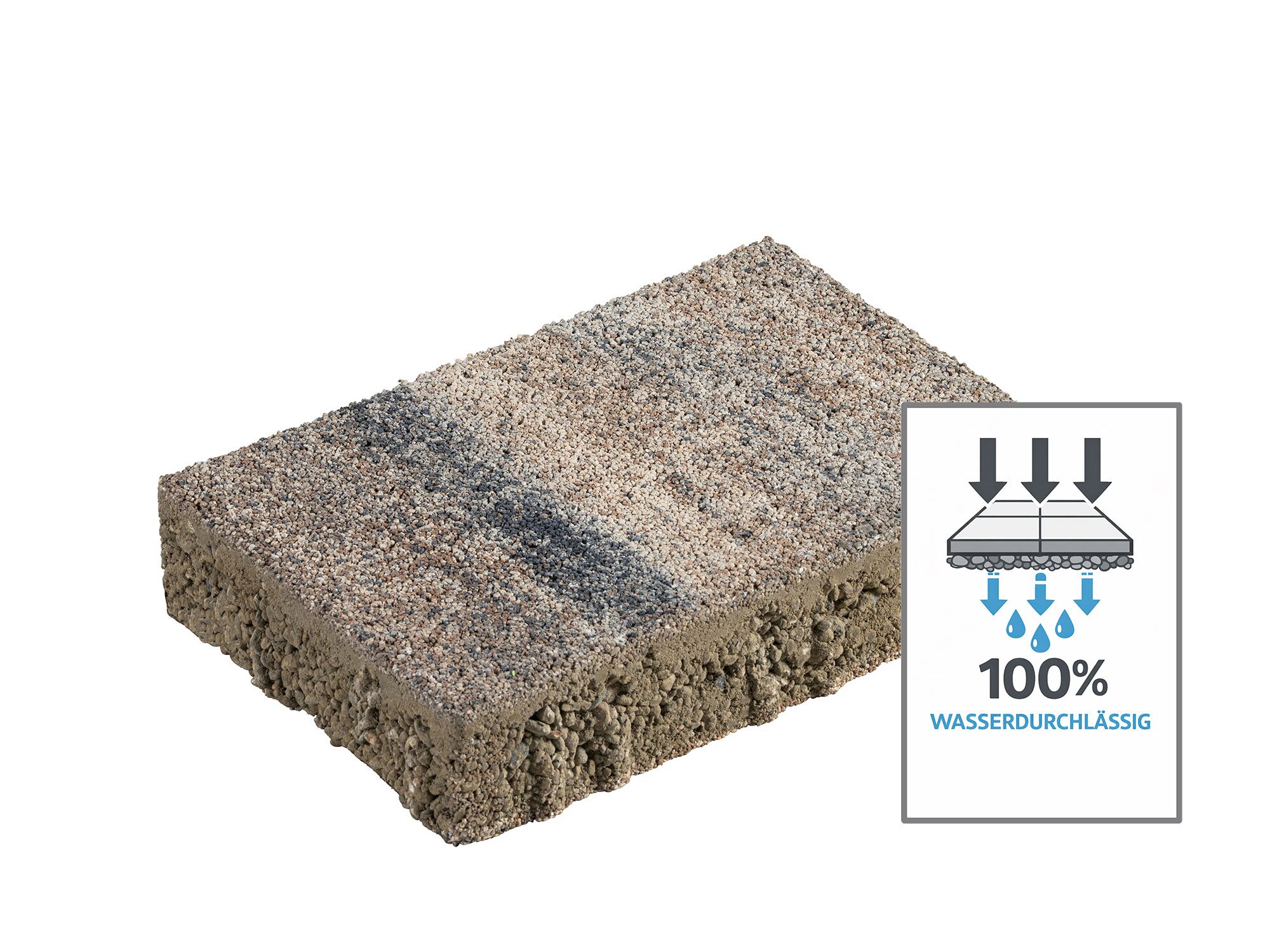 AQUADRAIN PERMEA – AQUADRAIN PERMEA MUSCHELKALK 30/20/6 CM – MUSCHELKALK – 30 x 20 x 6 cm – Hauptansicht