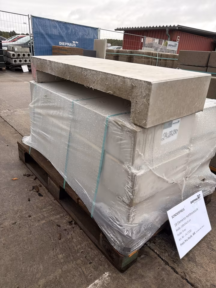 Stufen 1B ELEMENTO HOHLBLOCKSTUFE Grau100/35/15