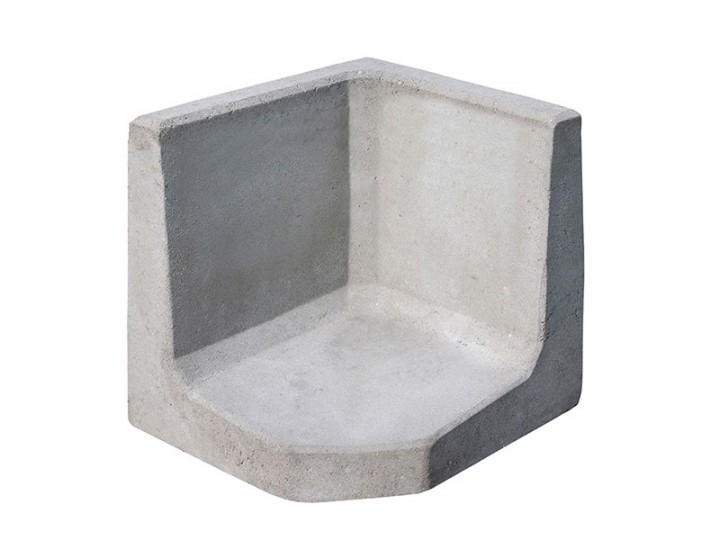 L-STEIN-ECKEN 50 cm Baulänge Grau, 40 x 50 x 50 x 7 cm