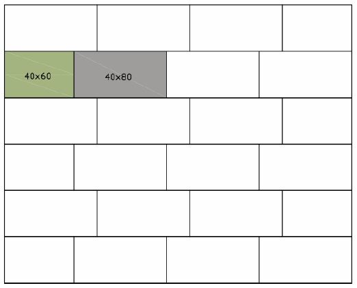 60x40 und 80x40 cm, Terrassenplatten, Verlegemuster